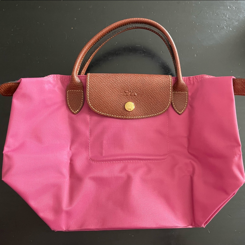 Hot Pink LE PLIAGE Original Longchamp Top Handle Bag S